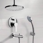 Remer TSH36 Tub and Shower Faucet Set with Handheld and Ceiling Rain Shower Head